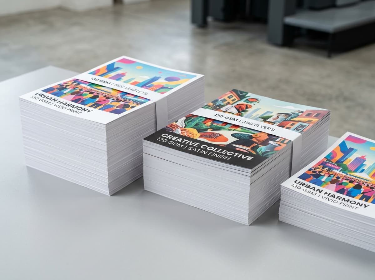 Commercial art paper flyers and leaflets in 130 and 170 GSM - Slide 1
