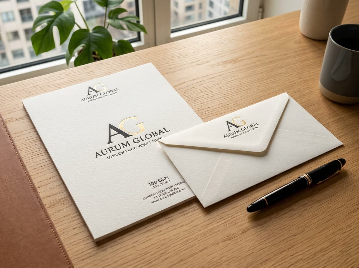 Alabaster letterhead and matching custom envelope set - Slide 6