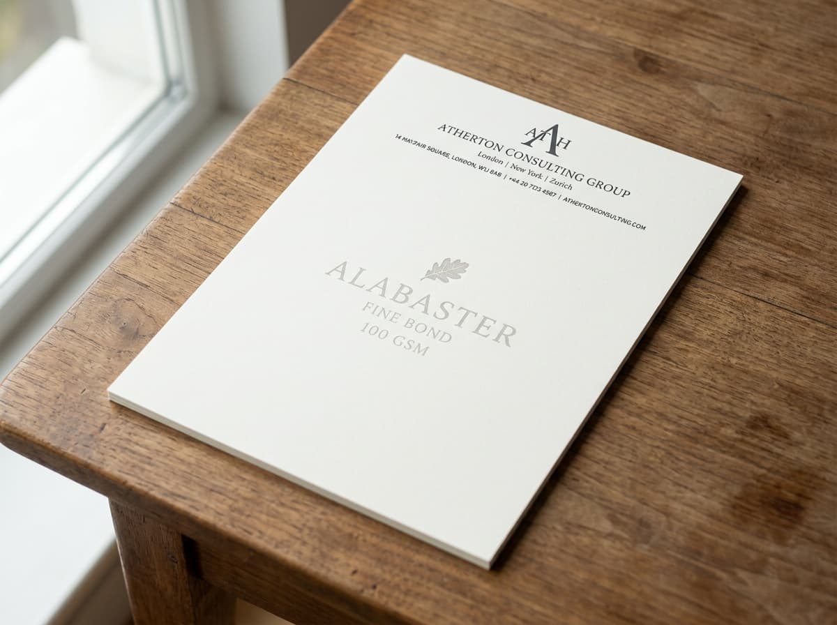 100 GSM Alabaster fine bond paper executive corporate letterheads