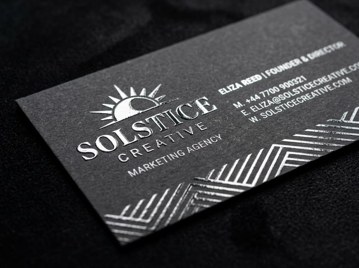 Thick 400 GSM velvet card with gold foil and corner cut - Slide 7