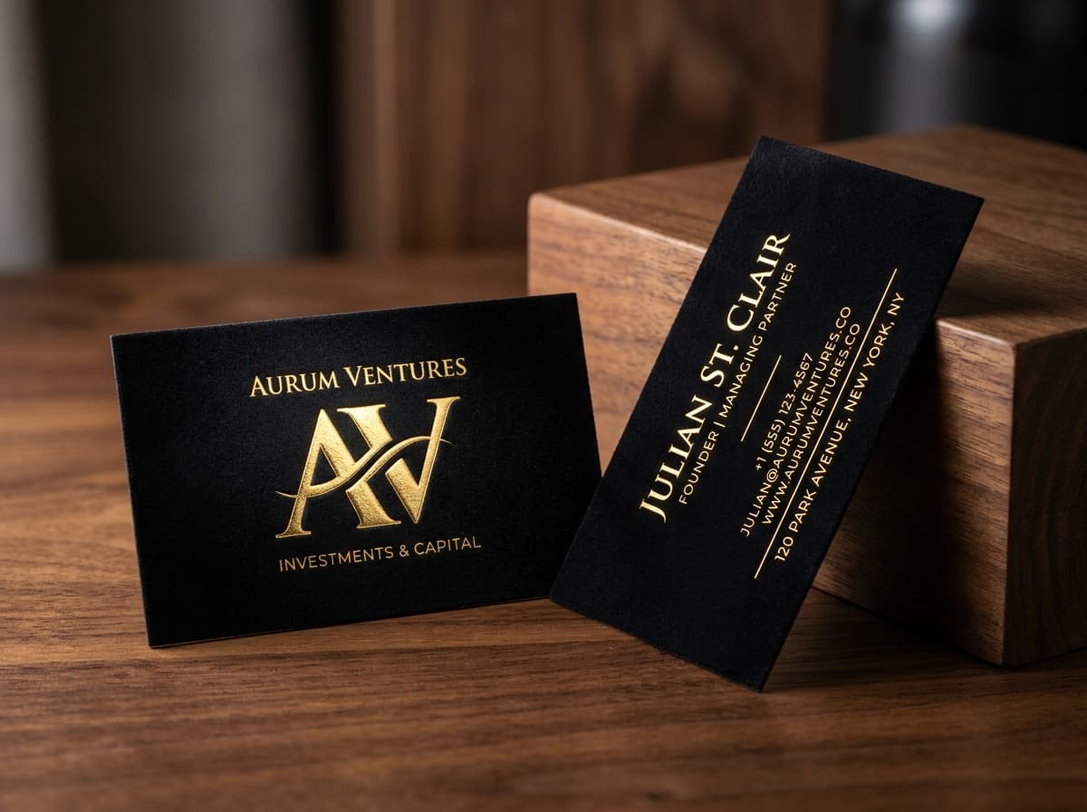 Thick 400 GSM velvet card with gold foil and corner cut - Slide 2