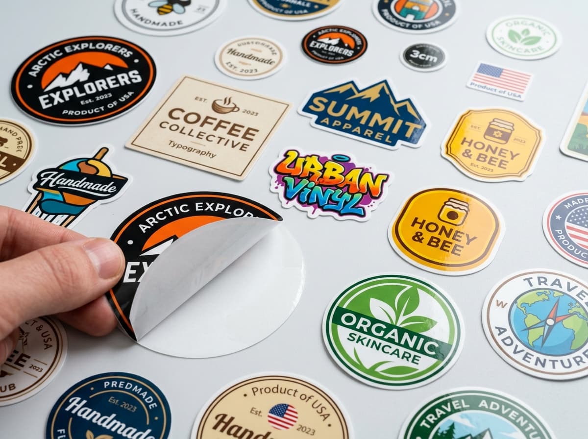 Custom printed adhesive vinyl stickers and labels - Slide 1